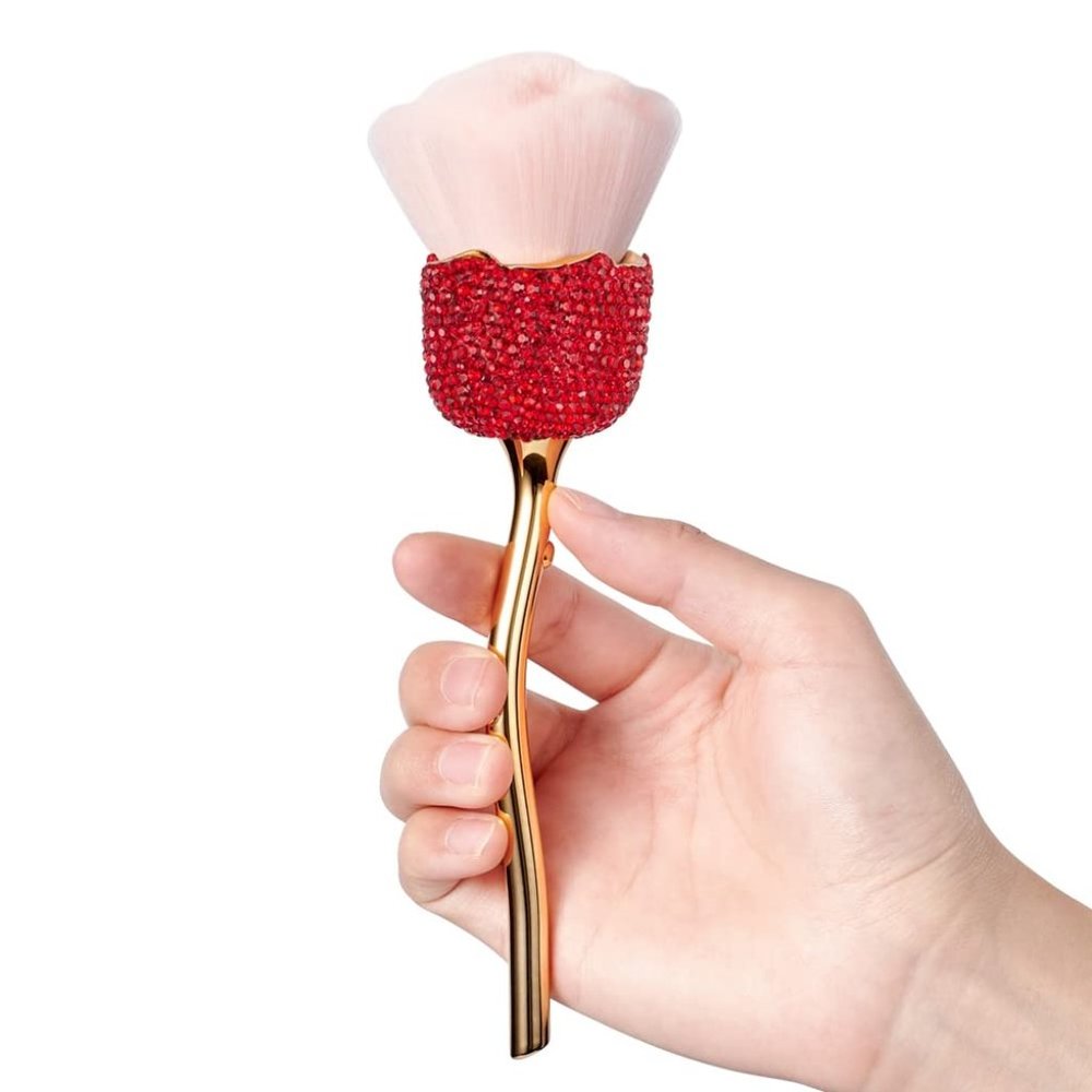 NEW Sparkling Crystal Rhinestone Bling Red Stocking Stuffers Makeup Brus… - Picture 2 of 9